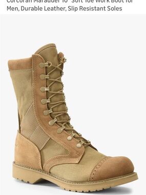 Corcoran Marauder 10" Soft Toe Work Boot, Durable Leather, Slip Resistant